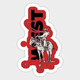 Roping the World ,Cowboy on horse 5 Sticker